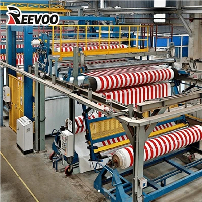 laminirana PVC črtasta ponjava za senčnik